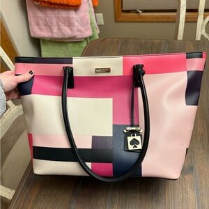 Kate Spade Pink and Black Tote Bag